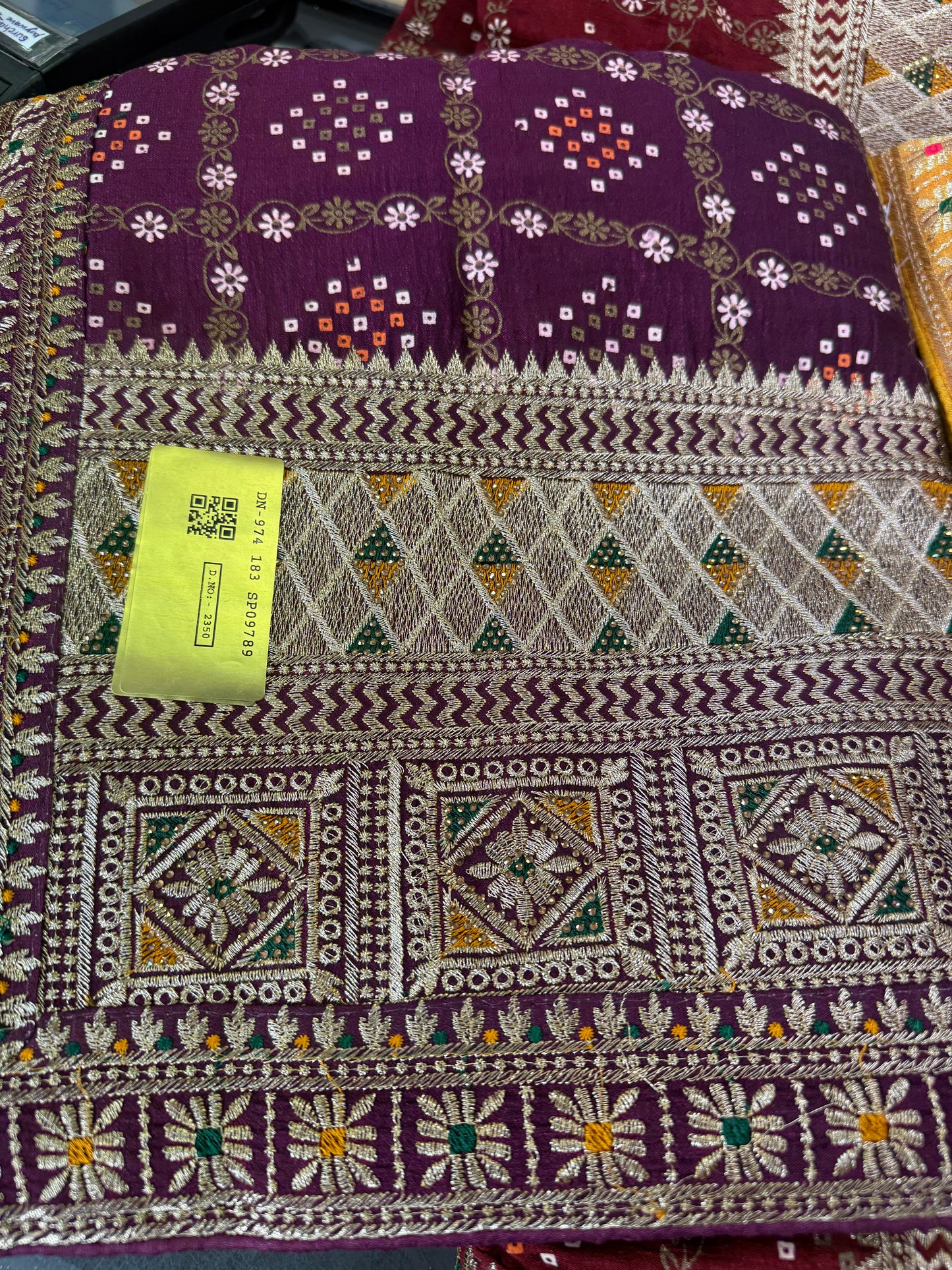 Beautiful designer bandhani silk saree