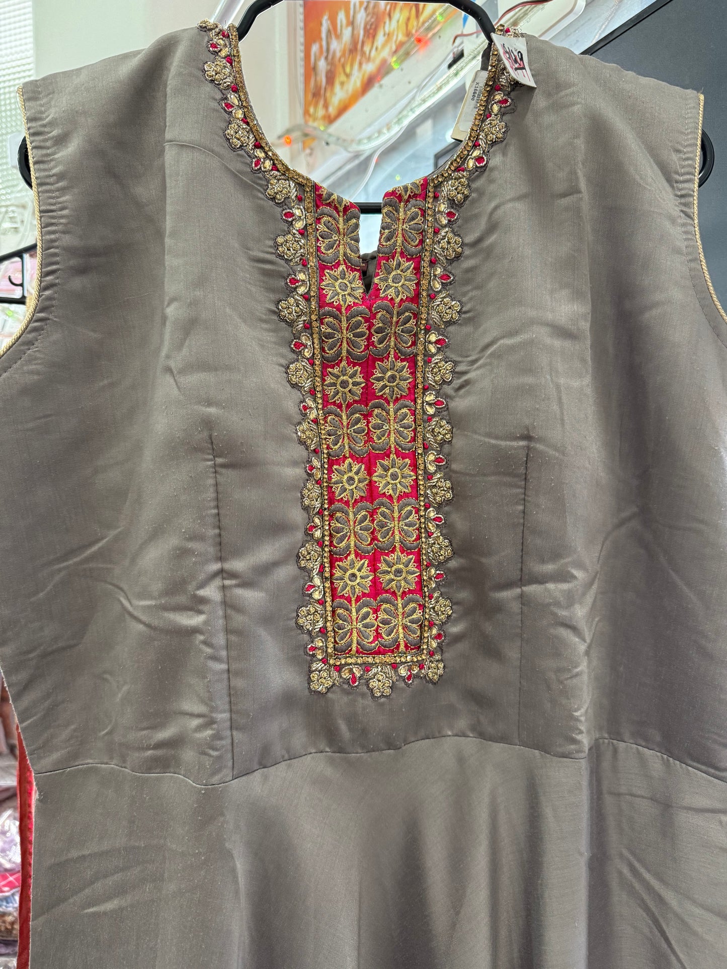 Beautiful designer anarkali suit with fully embroidered dupptta