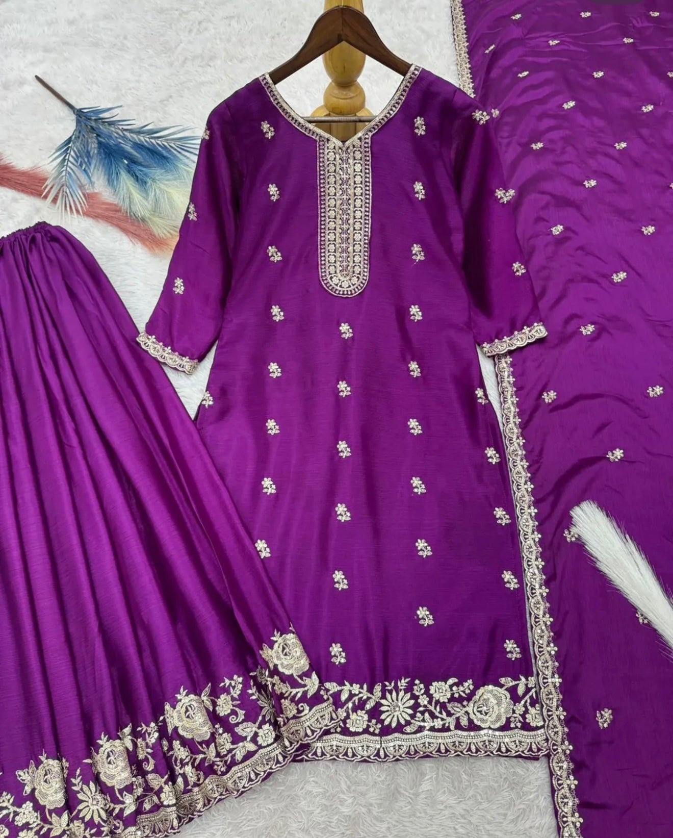 Beautiful designer plazo suit