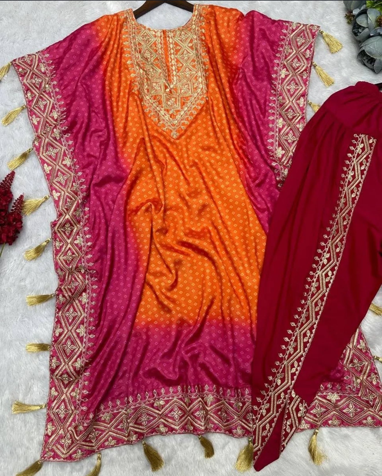 Beautiful designer kaftan with dhoti