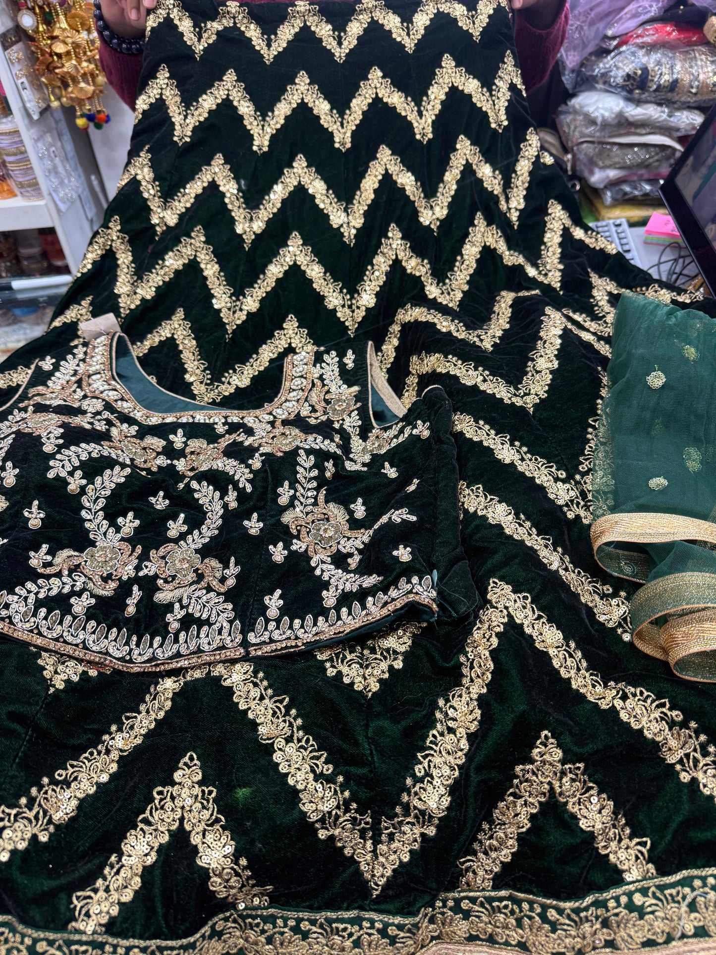 Beautiful designer heavily embroidery lengha choli suit