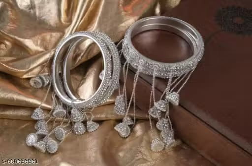 Beautiful designer bangles set with hangings