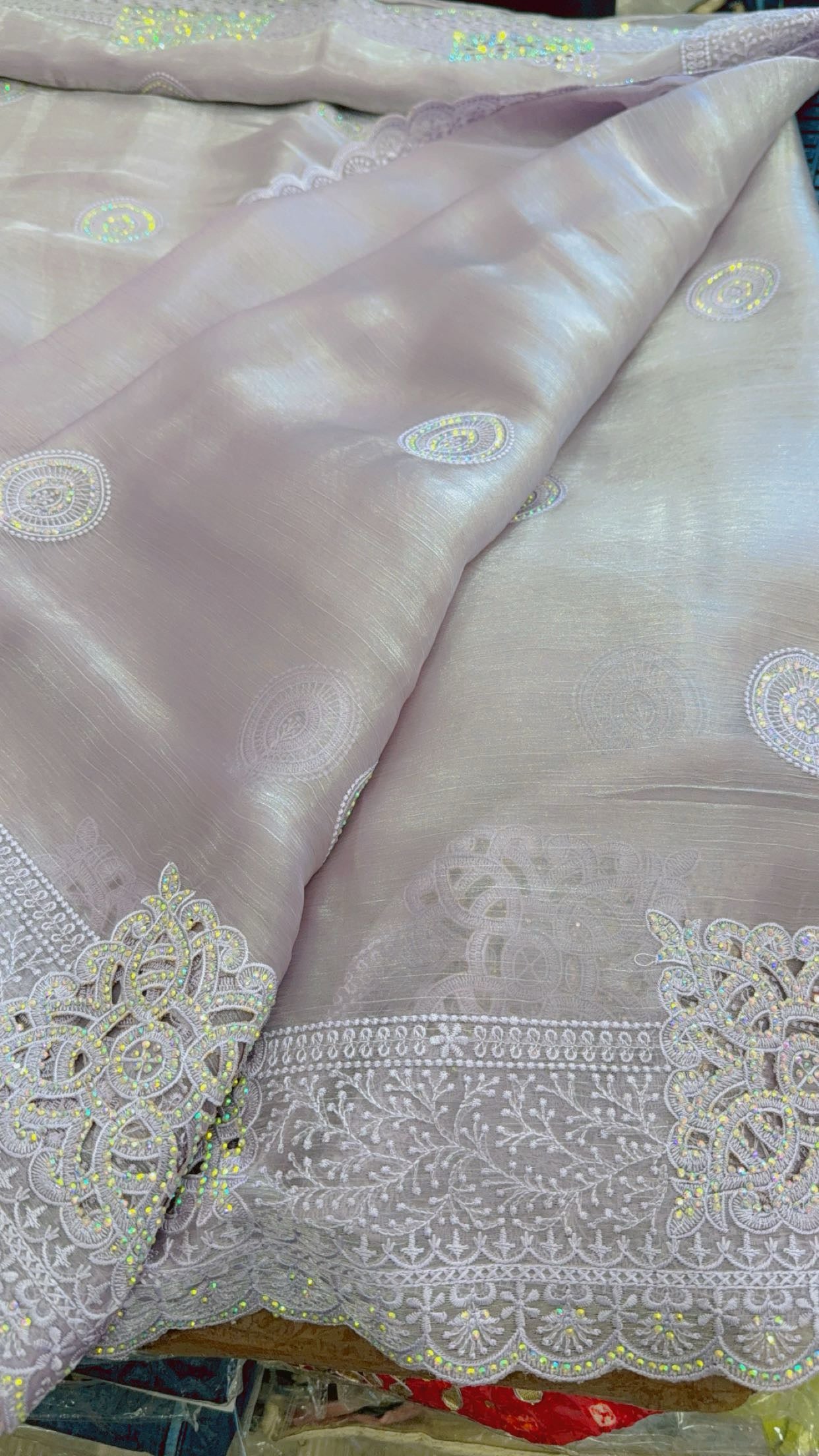 Beautiful designer cut work embroidered saree