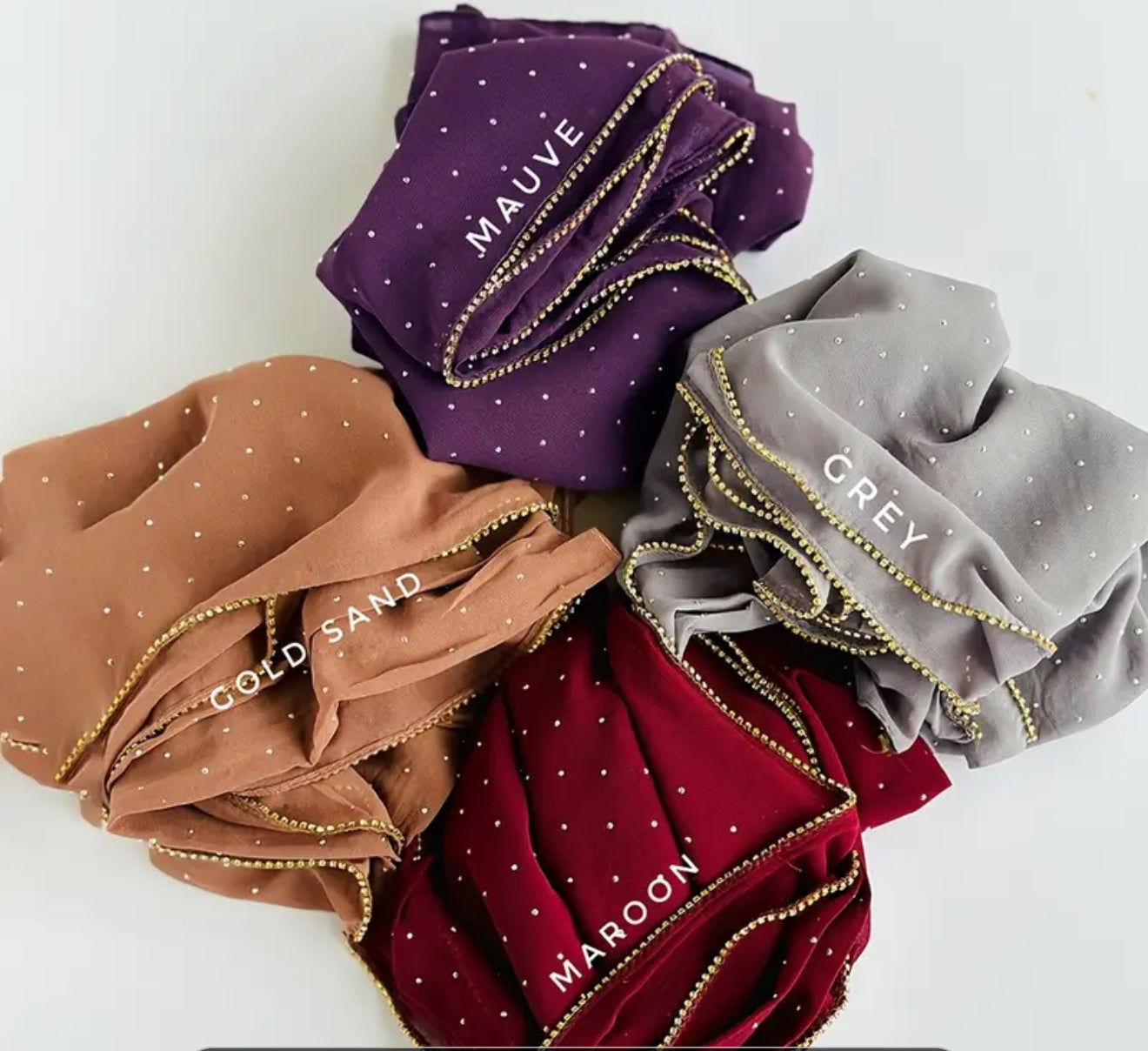 Beautiful designer embroidered chiffon scarf