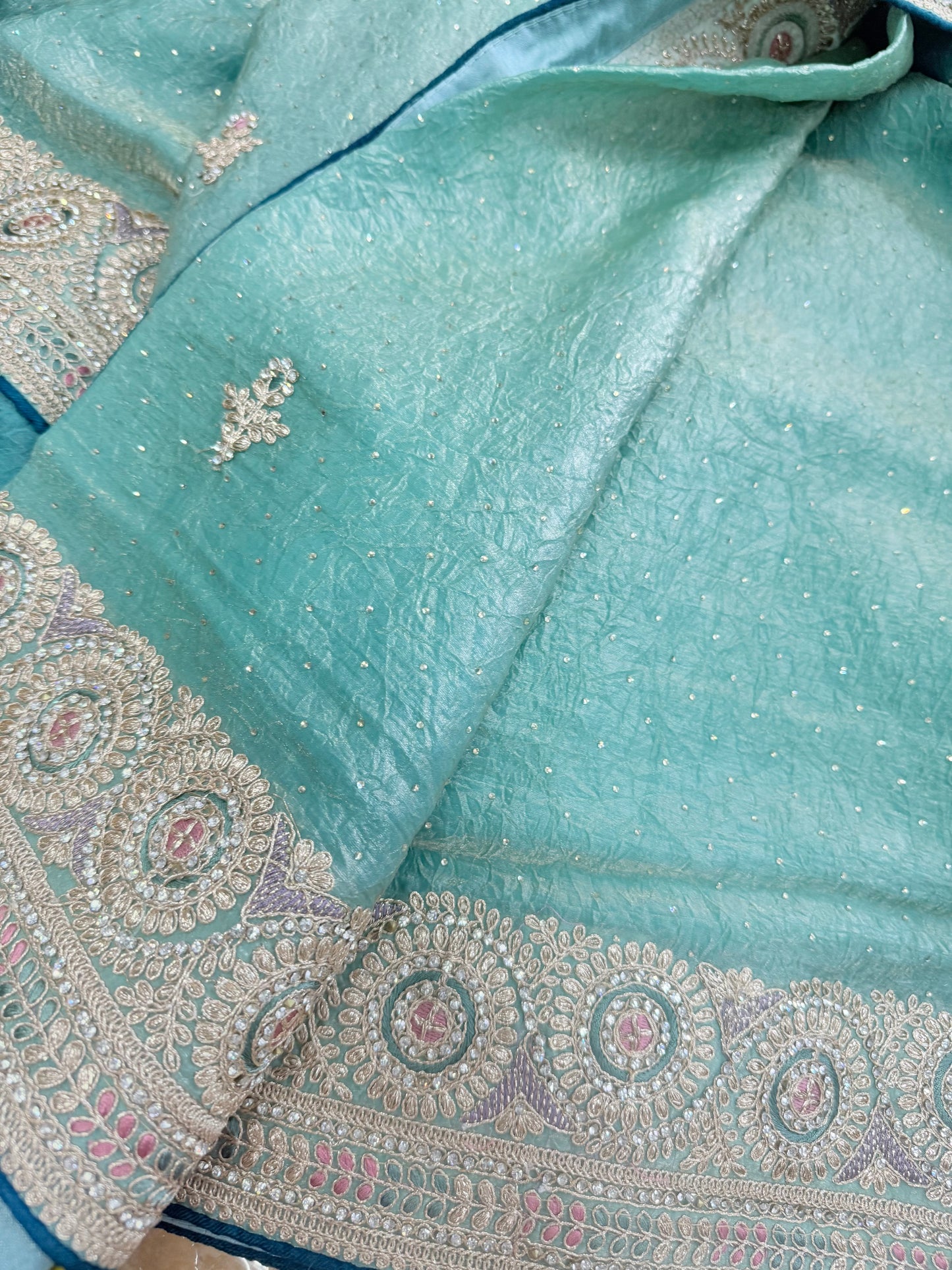 Beautiful designer fully embroidery saree with unstitched embroidery blouse