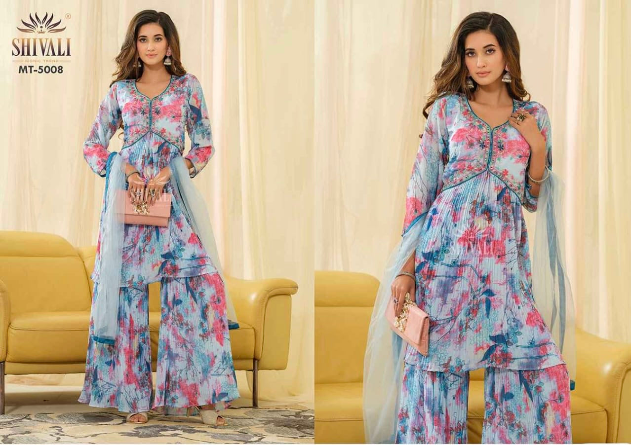 Beautiful designer alia cut peplum top with sharara