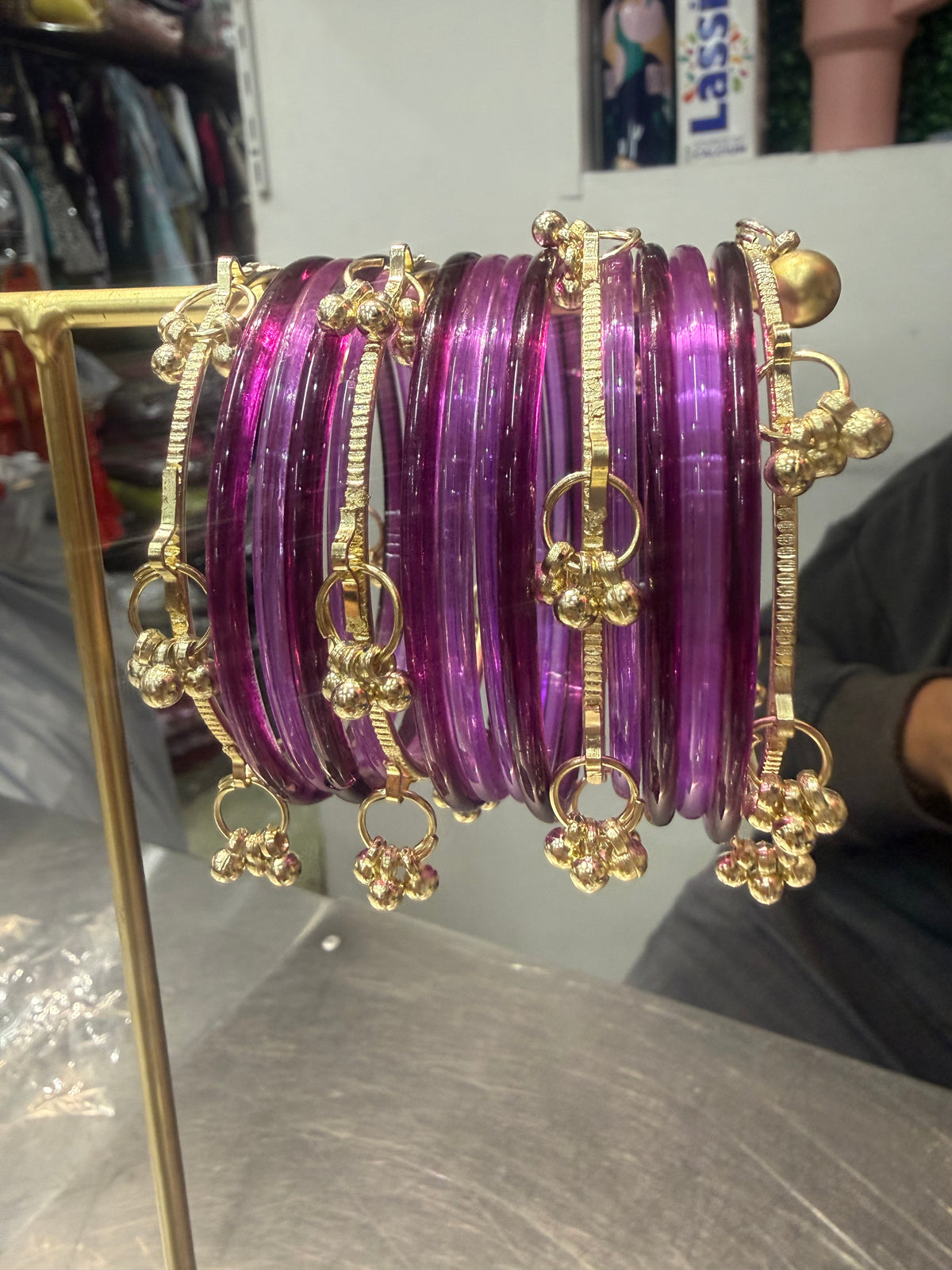 Beautiful designer jelly bangles with Kashmiri bangles
