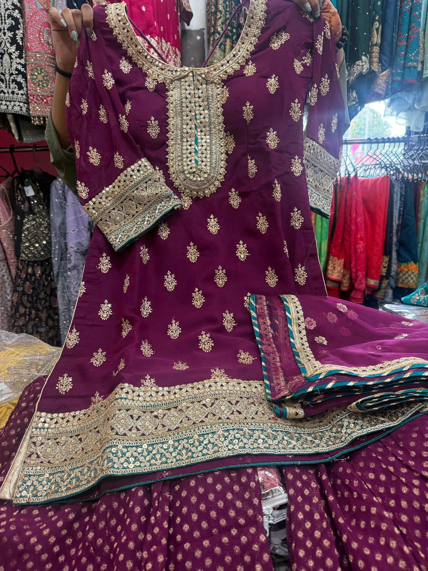 Beautiful designer sharara suit
