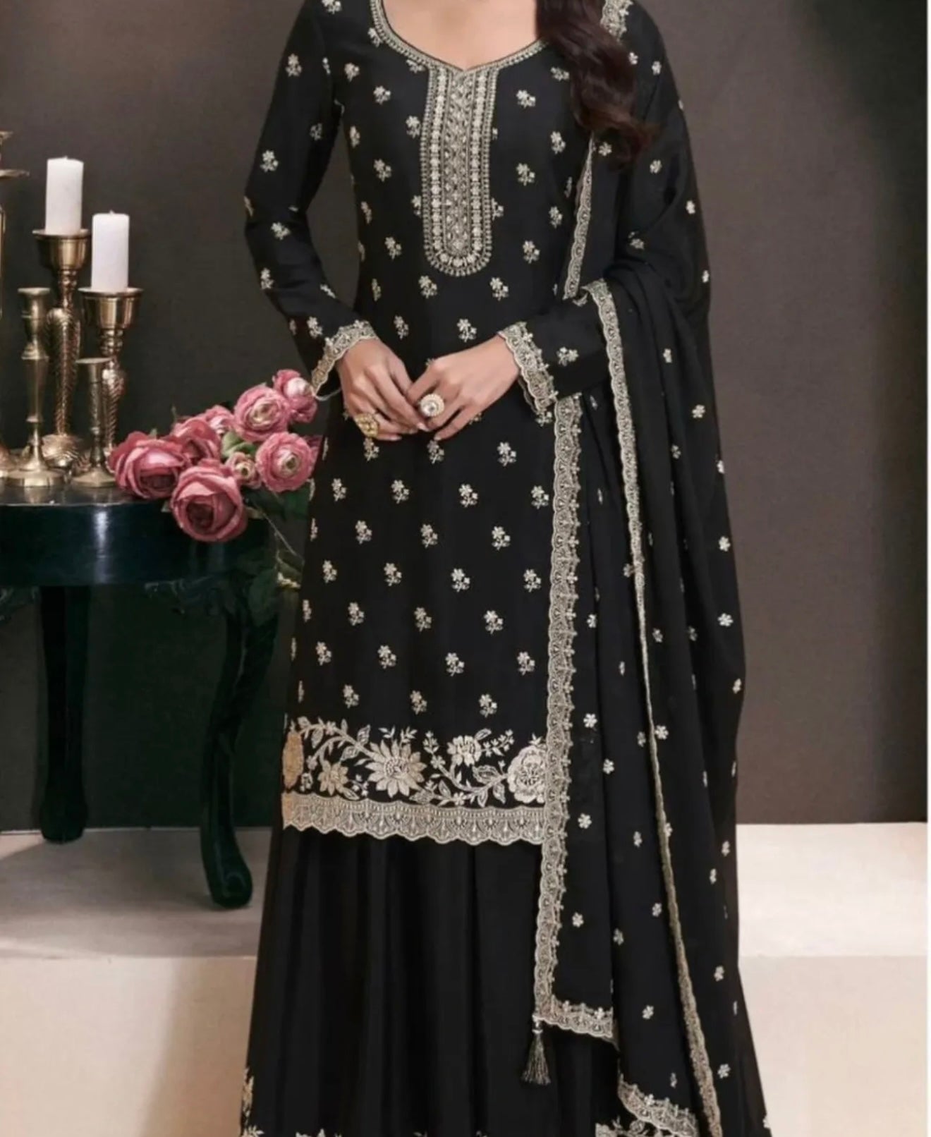 Beautiful designer plazo suit