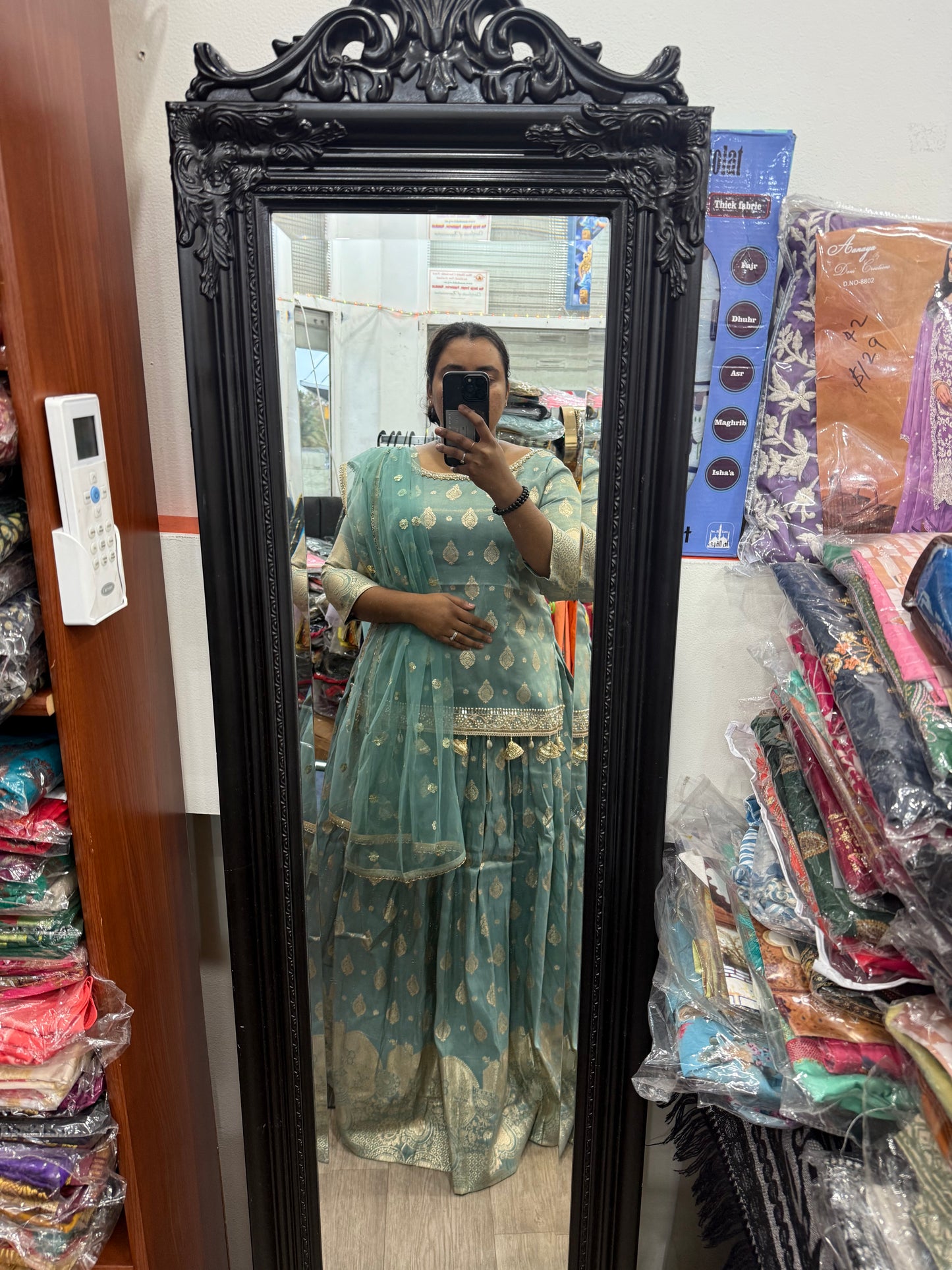 Beautiful designer long top lengha suit