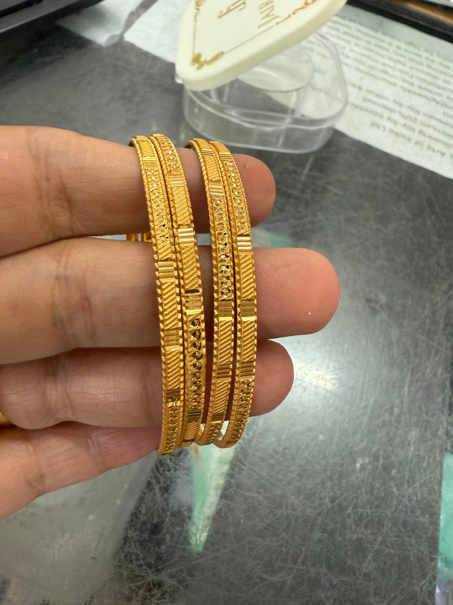 Beautiful designer gold plated bangle set