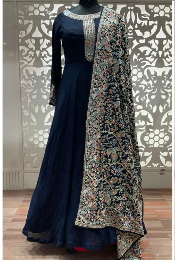 Beautiful designer gown style anarkali suit with heavily embroidery dupptta