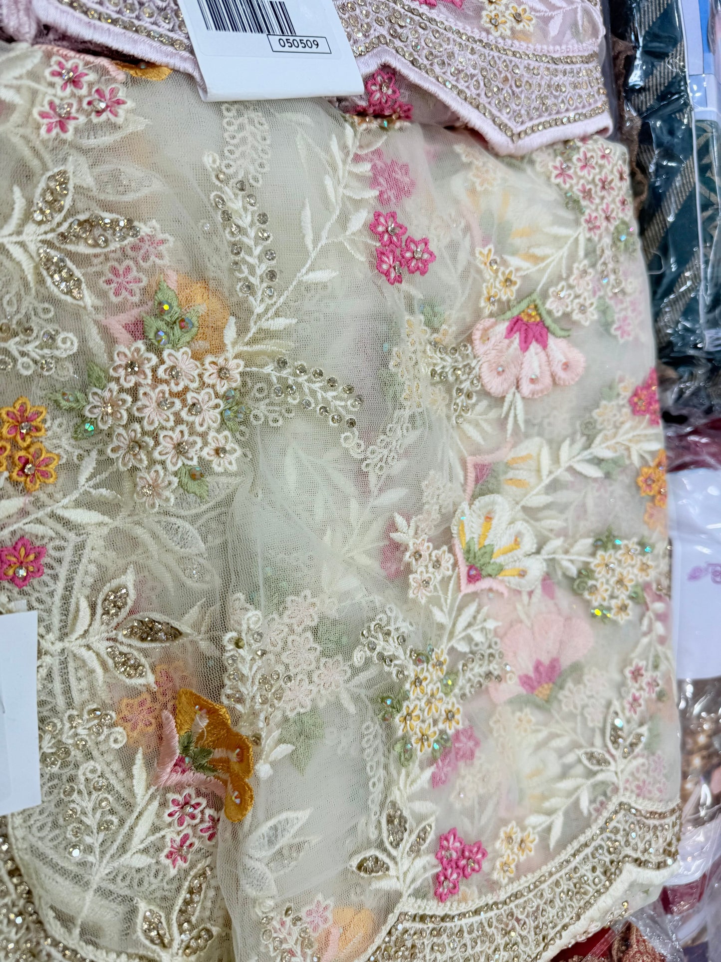 Beautiful designer fully embroidery net saree