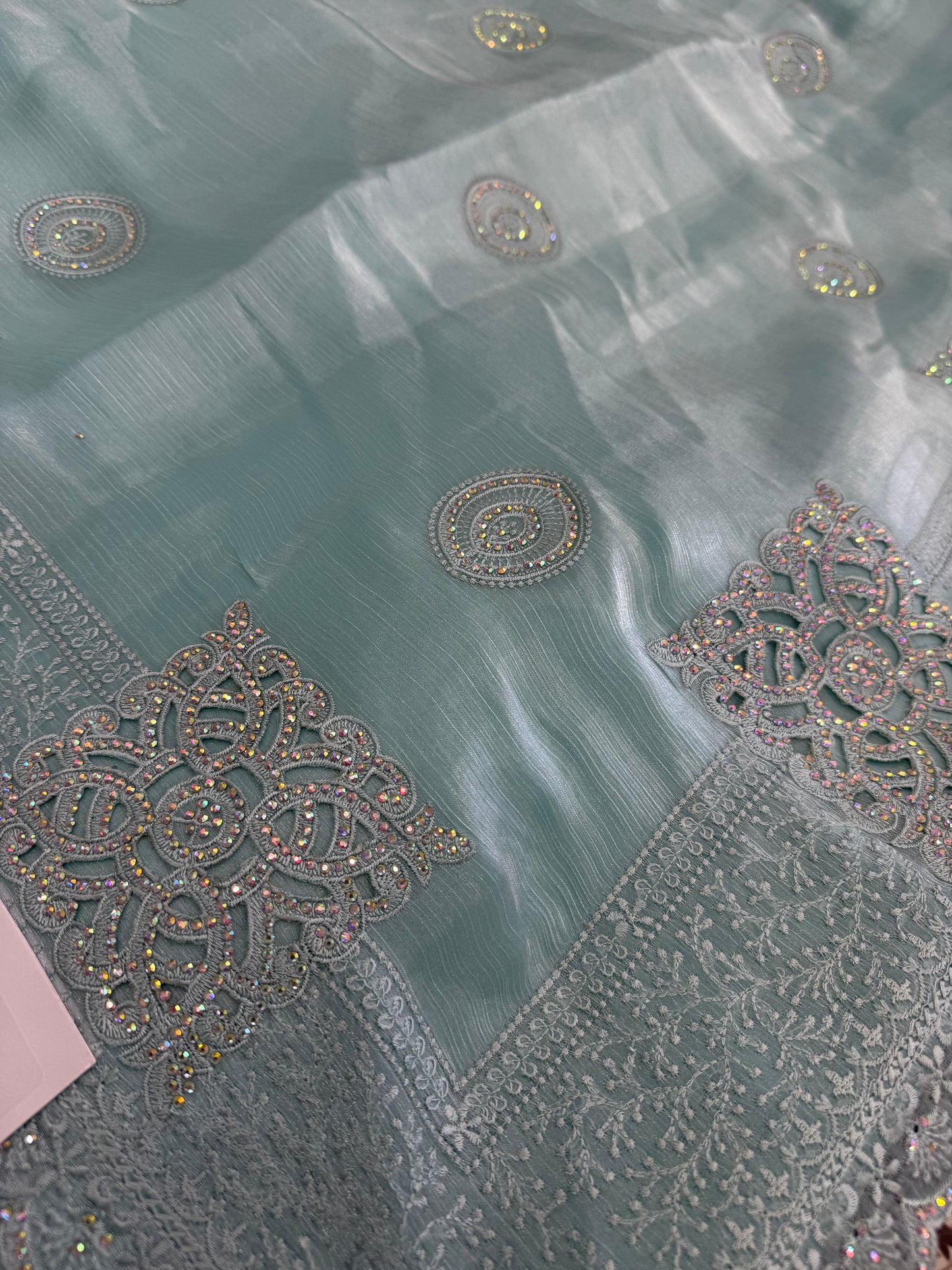 Beautiful designer cut work embroidered saree