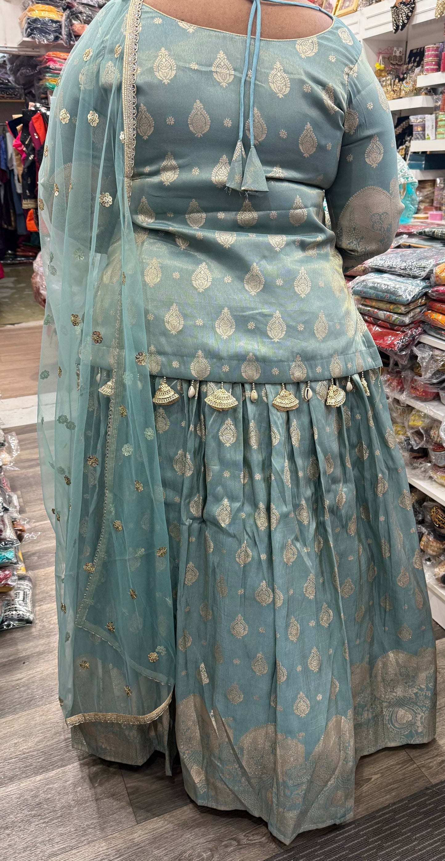 Beautiful designer long top lengha suit