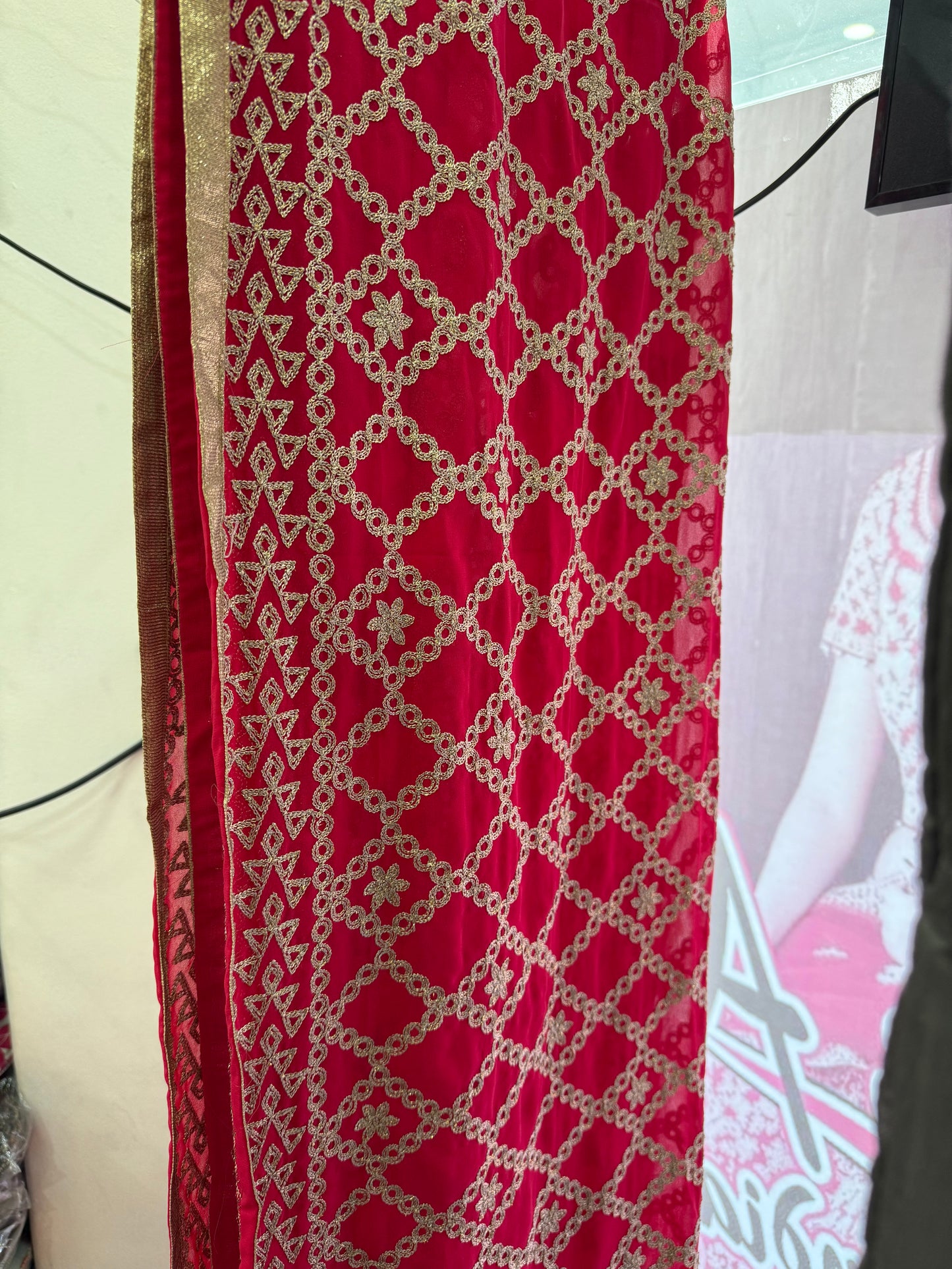 Beautiful designer anarkali suit with fully embroidered dupptta