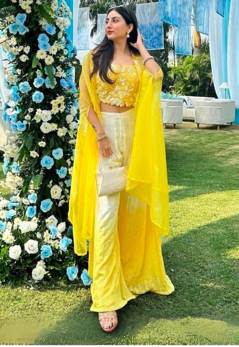 Beautiful designer indowestern style plazo suit