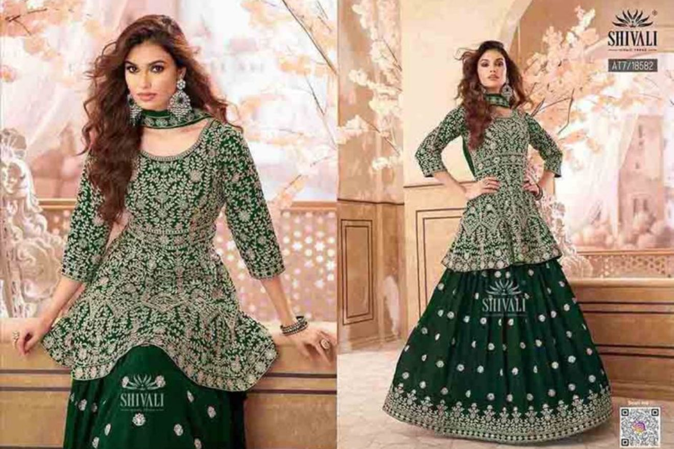 Beautiful designer long top lengha suit