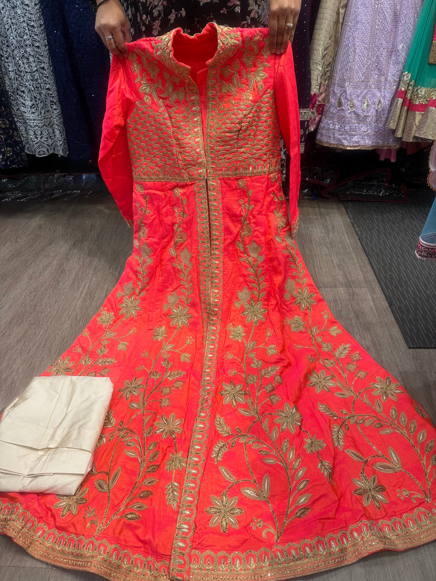 Beautiful designer indo western 2 piece front open suit