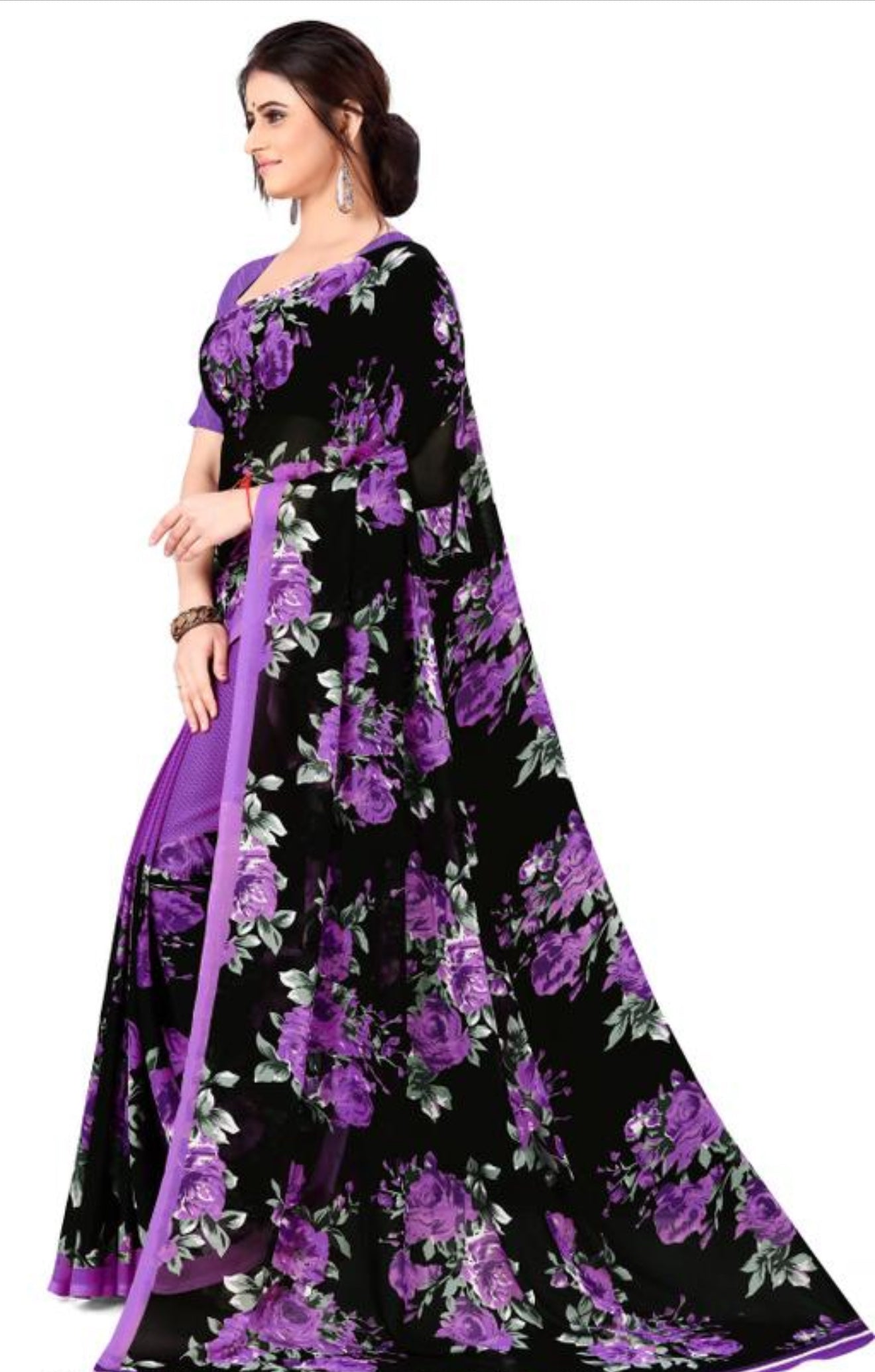 Beautiful designer floral geogrette saree