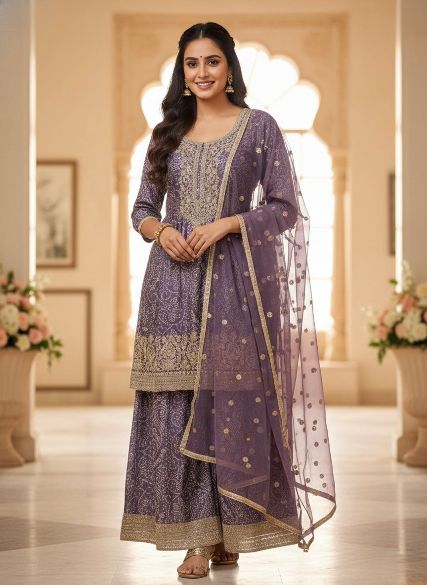 Beautiful designer plazo suit