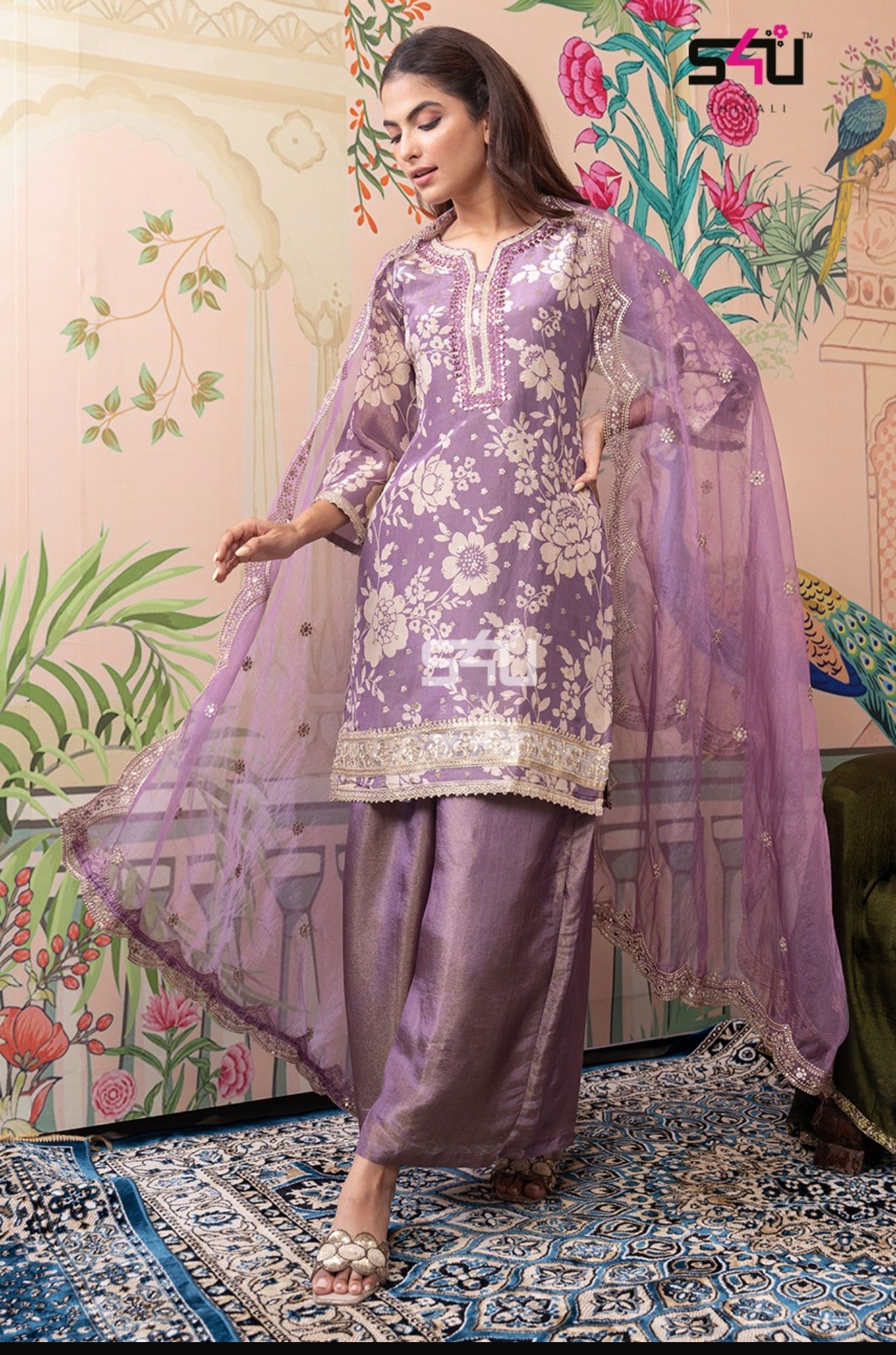 Beautiful designer plazo suit