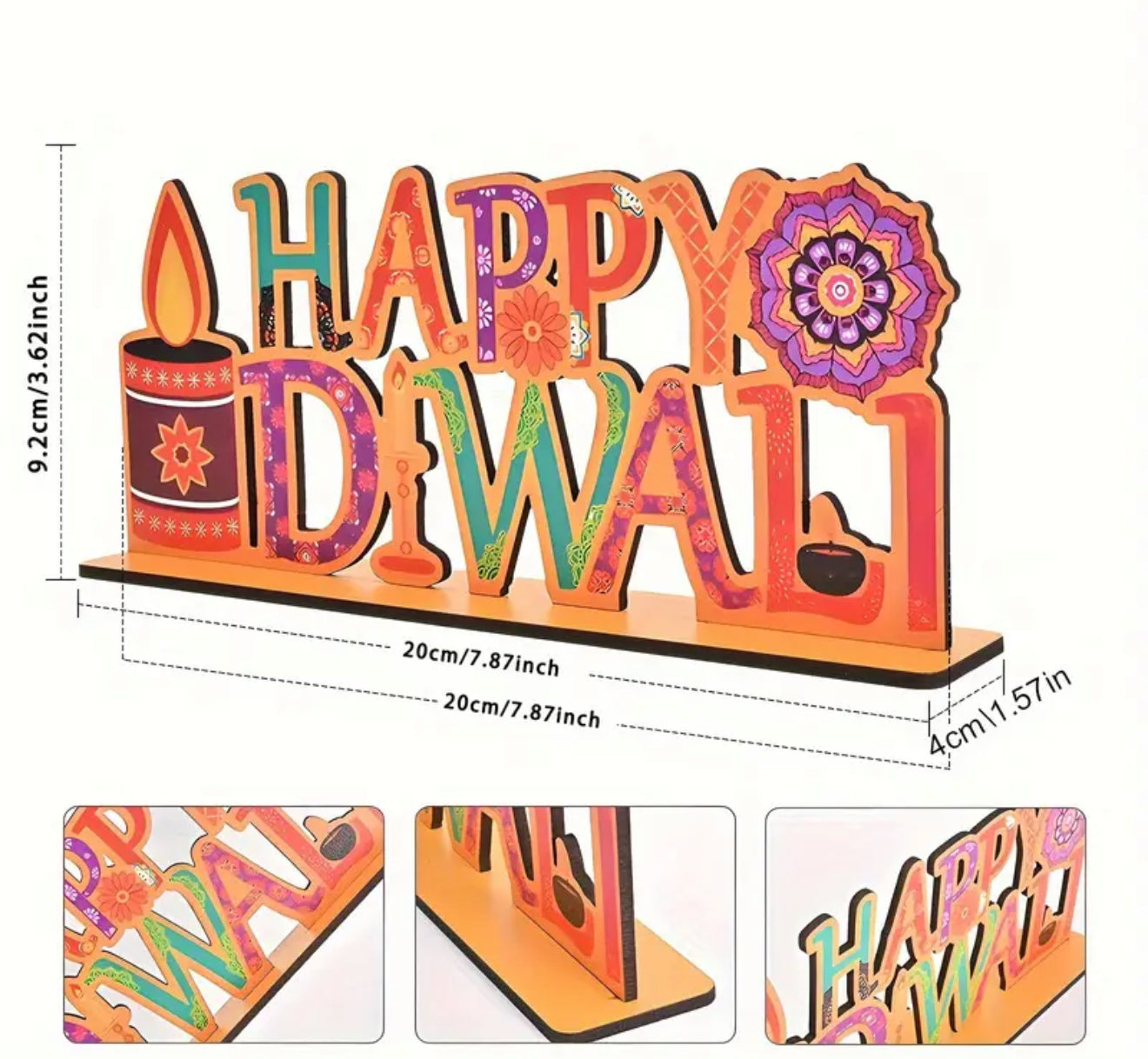 Wooden Happy Diwali sign