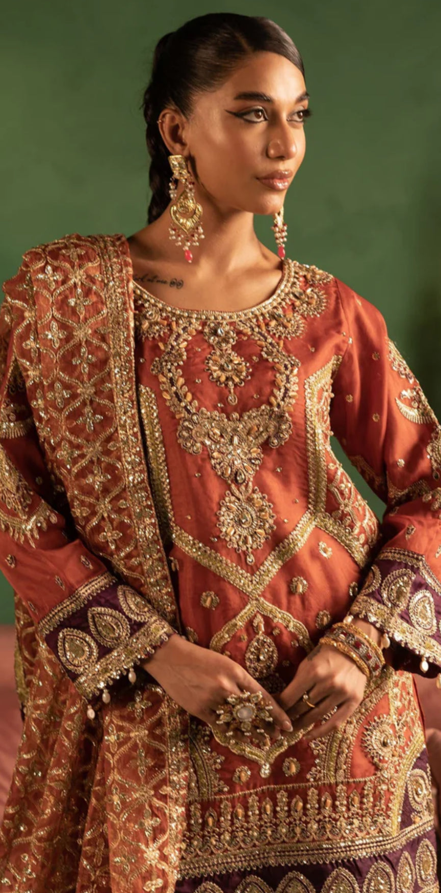Beautiful designer Pakistani style gharara suit