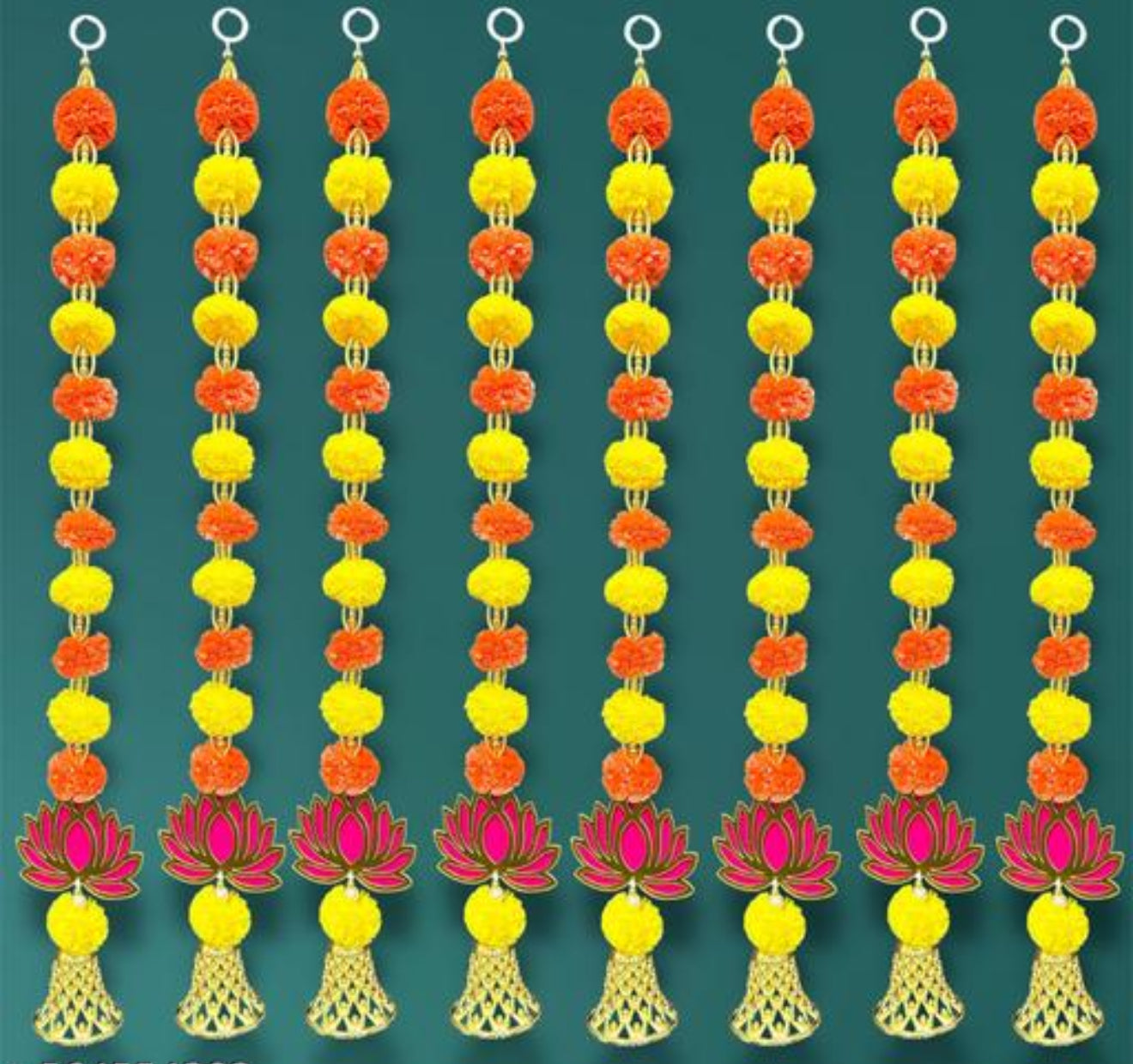Beautiful designer flower hangings with lotus & ring