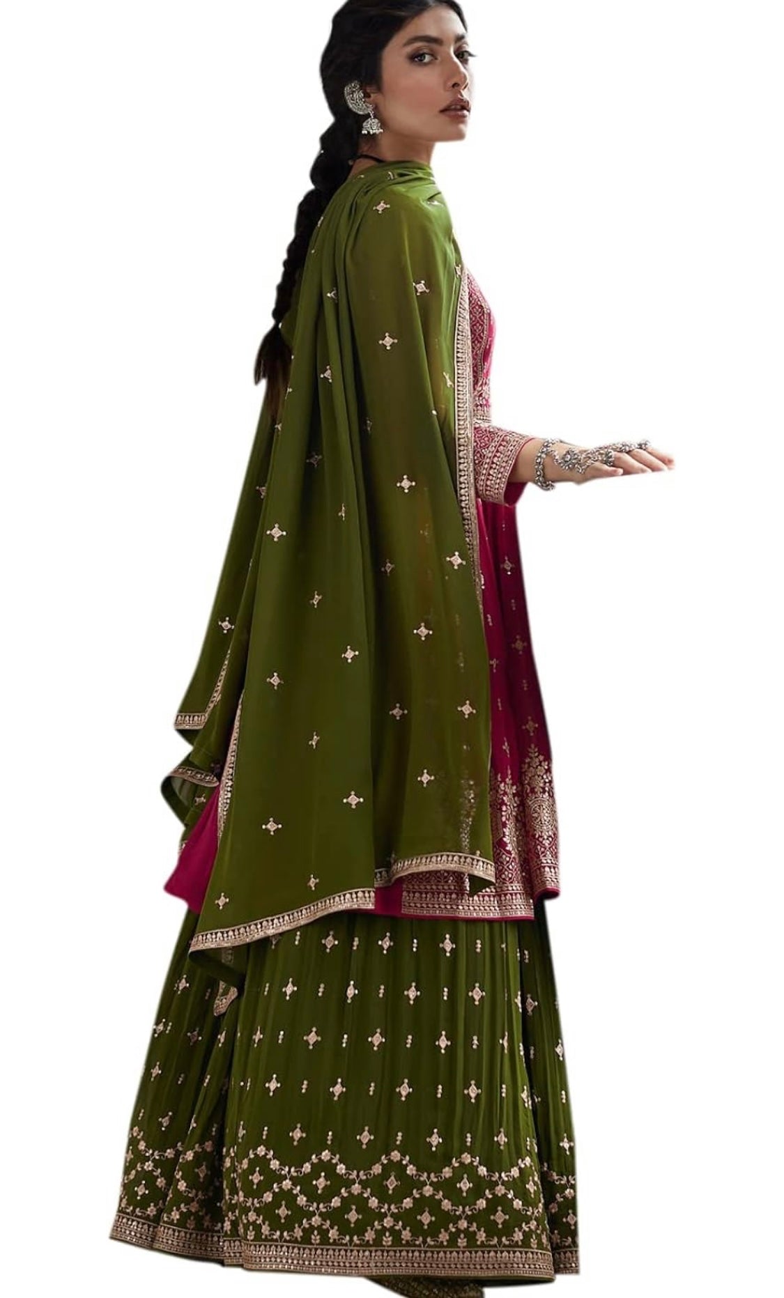 Beautiful designer long top lengha choli