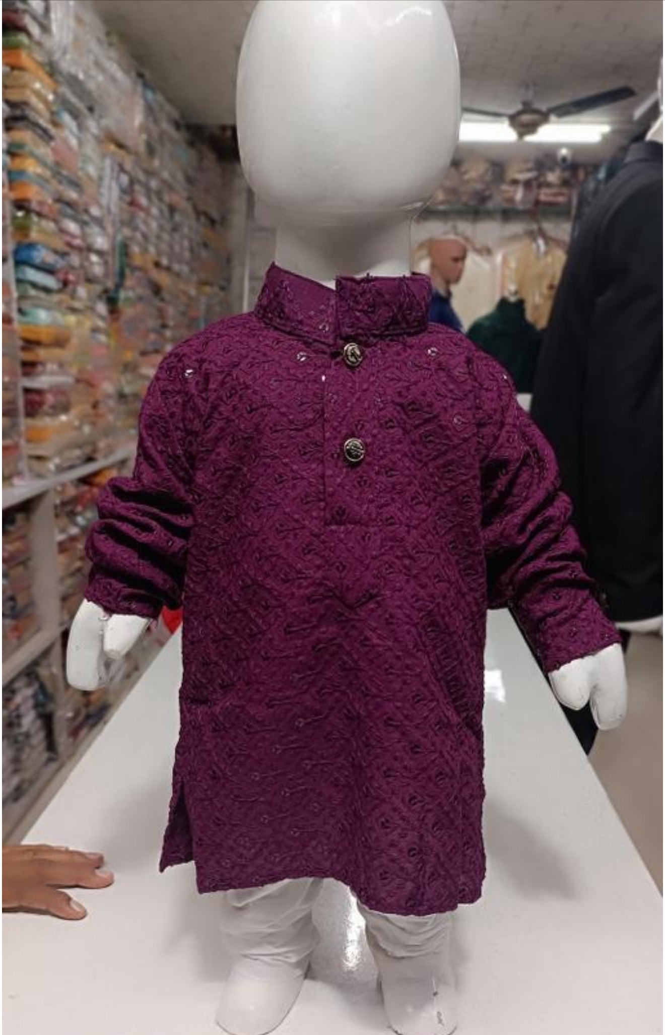 Beautiful designer chikankari kurta pyjama for baby boys
