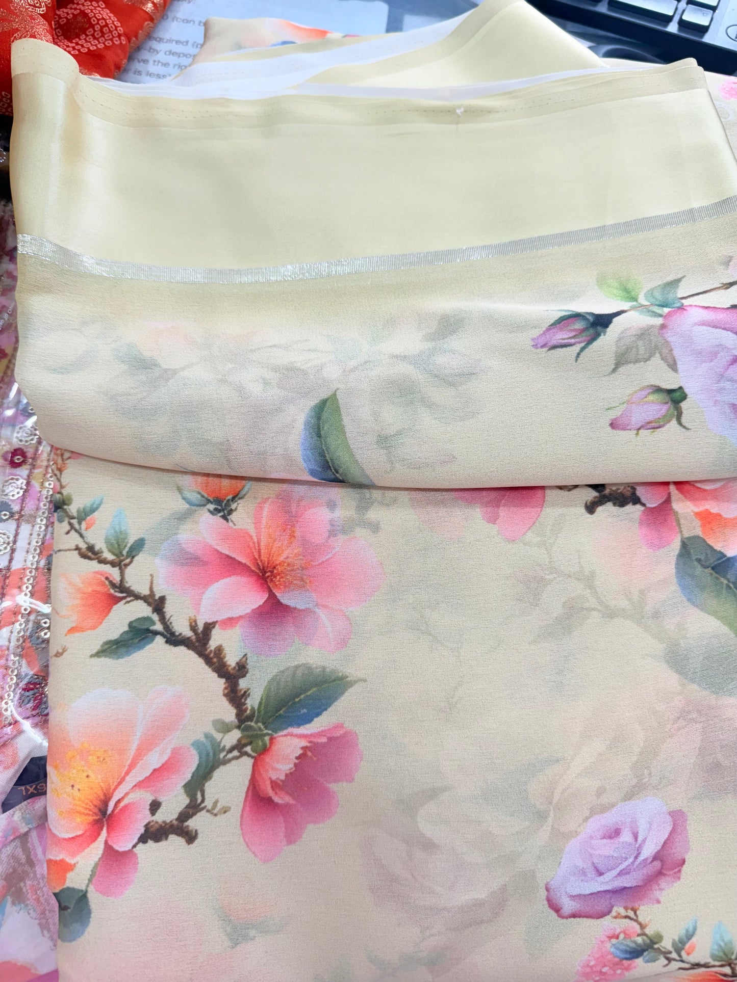 Beautiful designer floral saree
