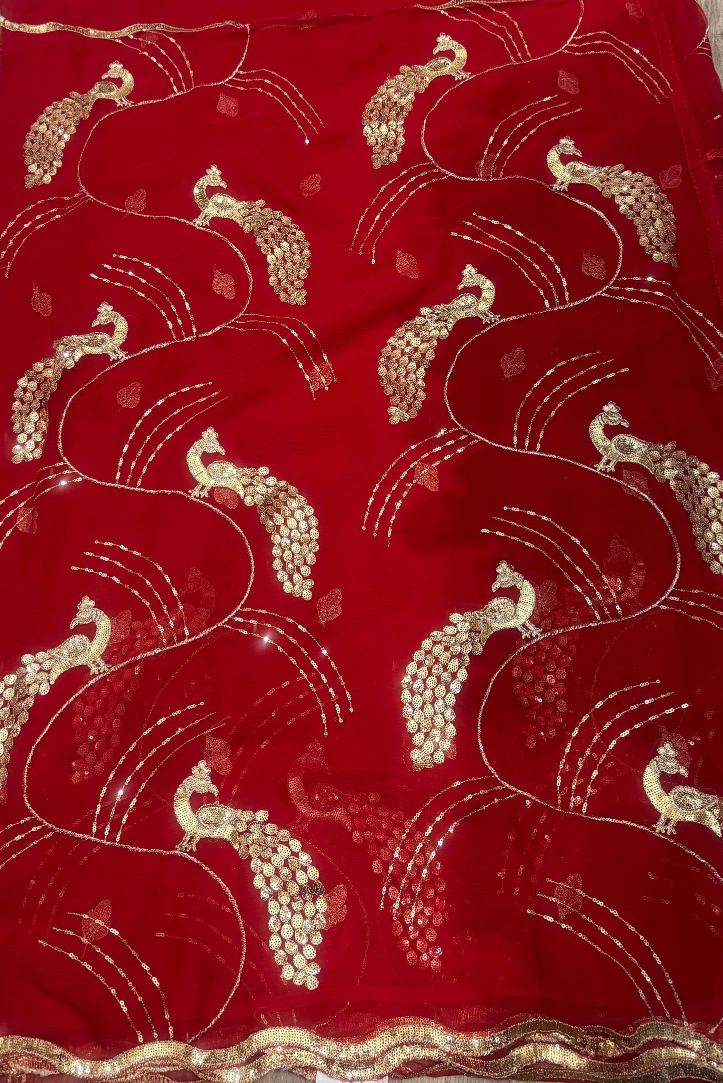 Beautiful designer embroidery chiffon saree