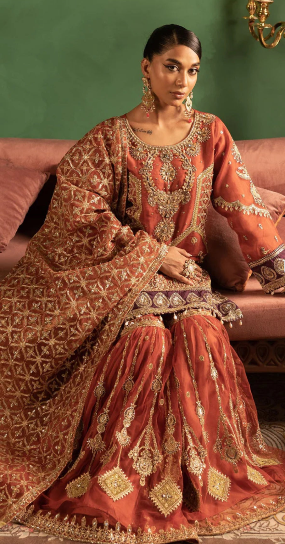 Beautiful designer Pakistani style gharara suit
