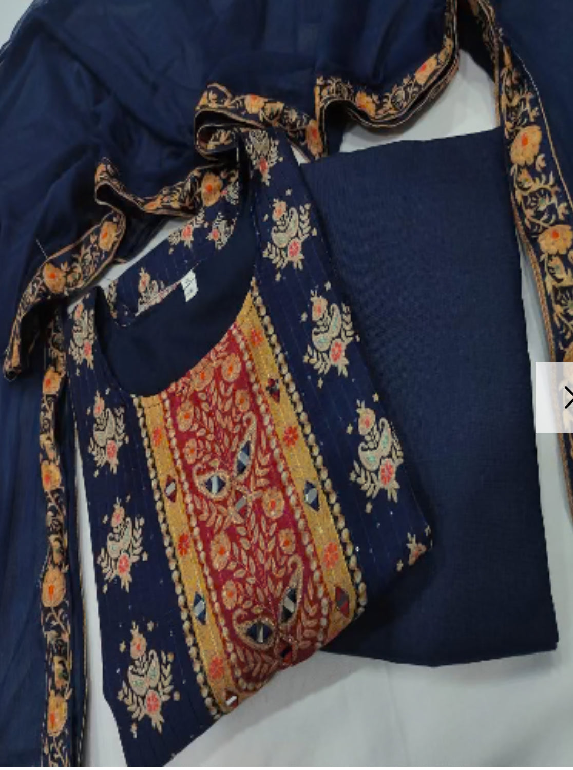 Beautiful designer NAVY BLUE MUSLIN DIGITAL PRINT SALWAR SUIT SET