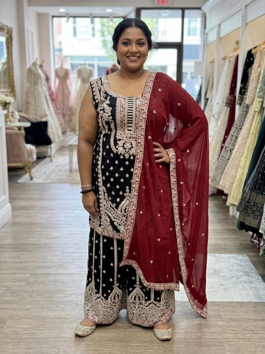 Beautiful designer plazo suit