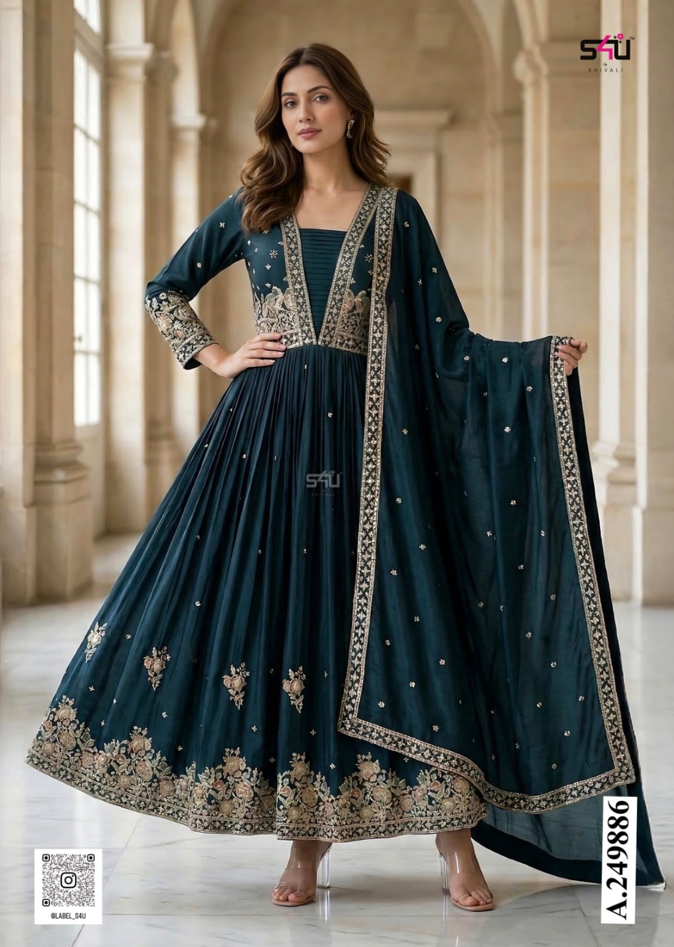 Beautiful designer anarkali style gown with dupptta