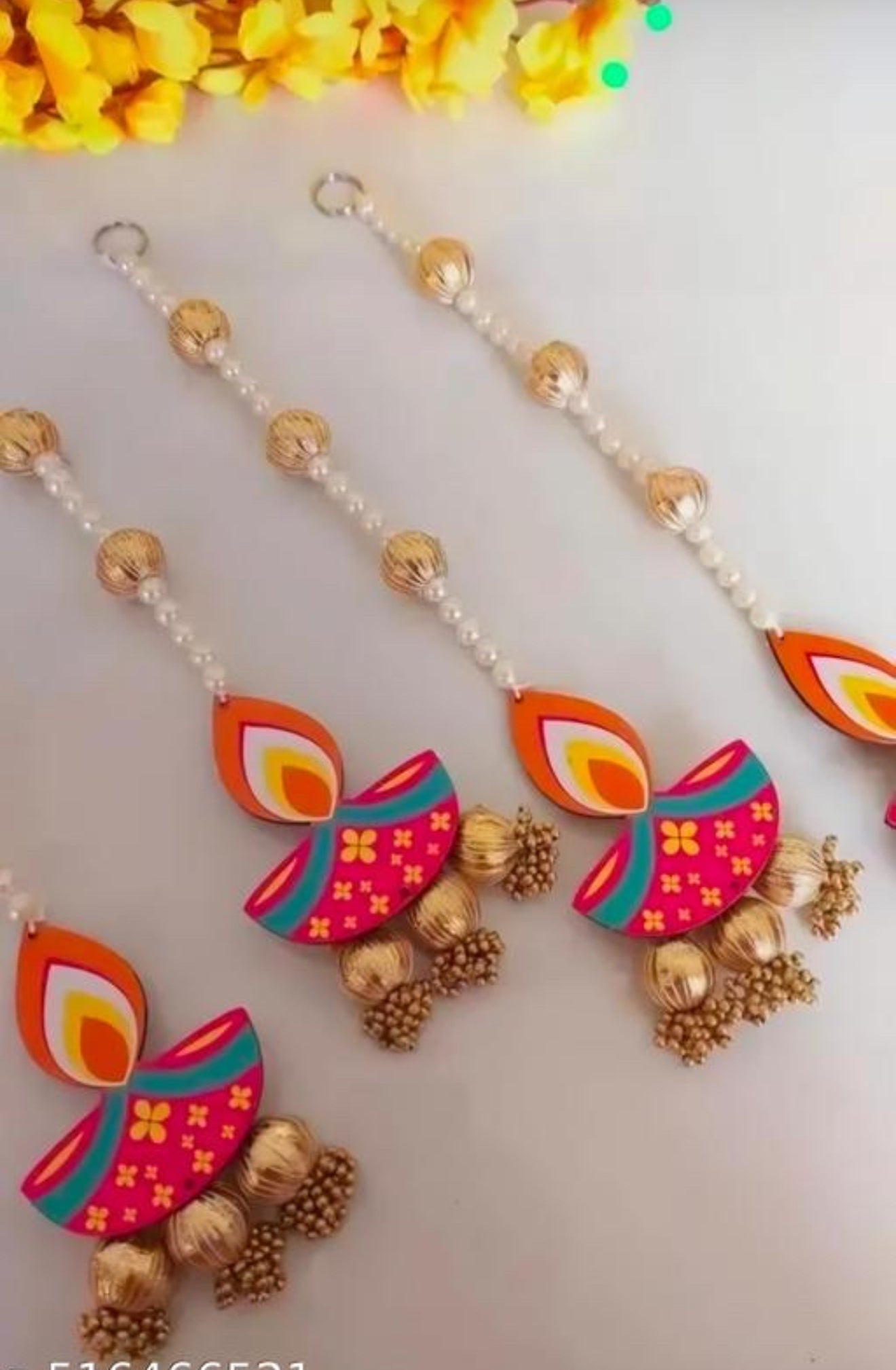 Beautiful designer set of 4 pieces lotus hangings