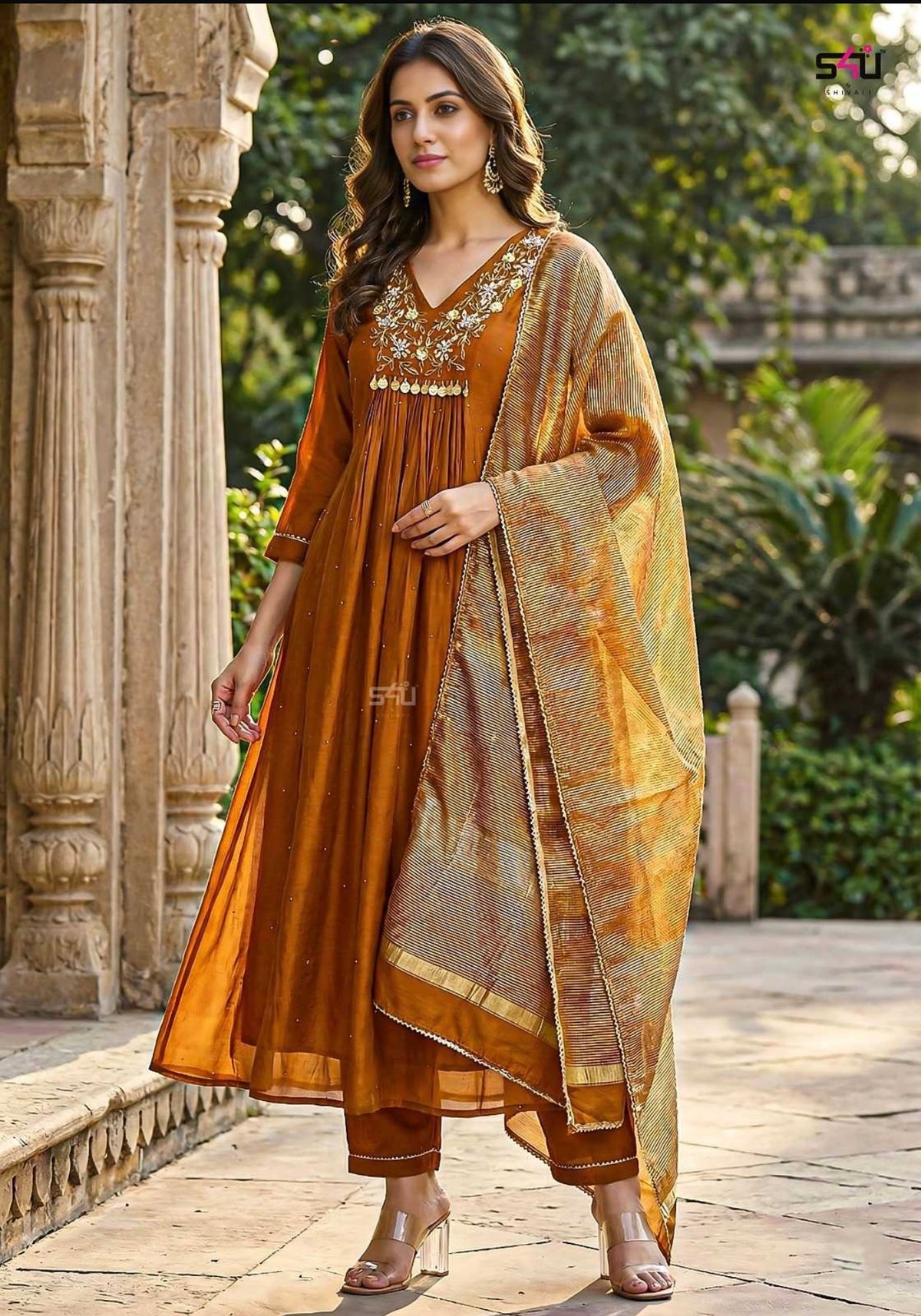 Beautiful designer indowestern anarkali suit
