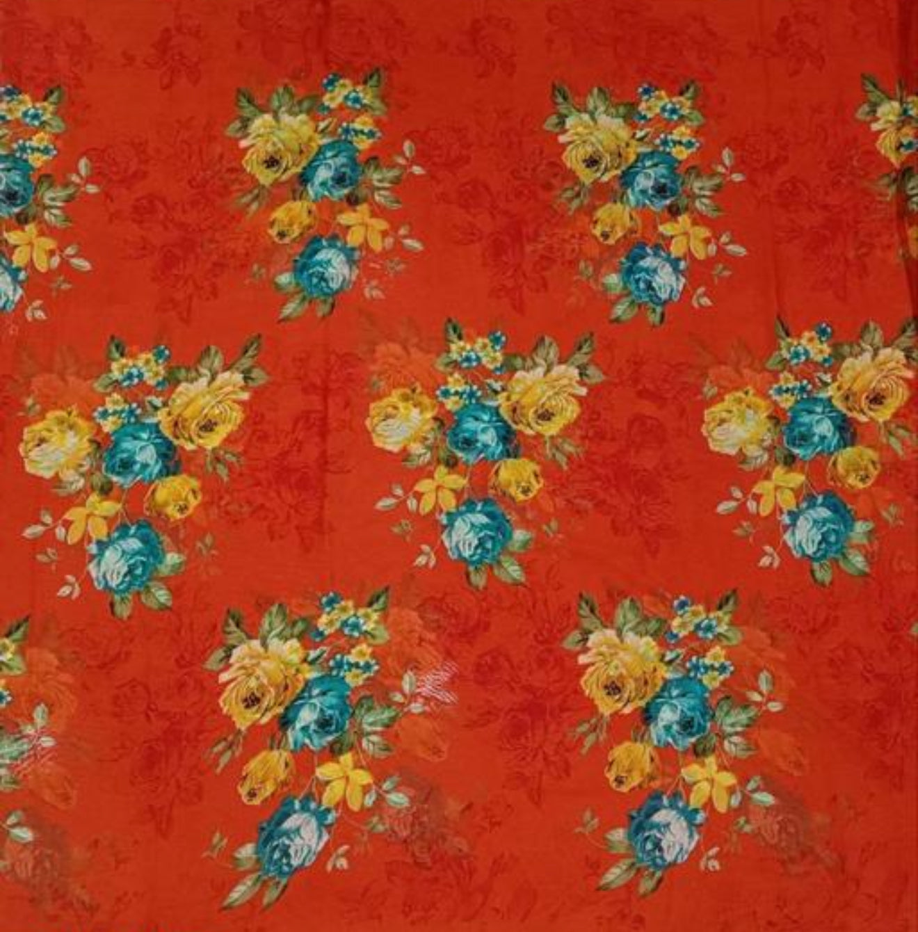 Beautiful designer geogrette floral saree