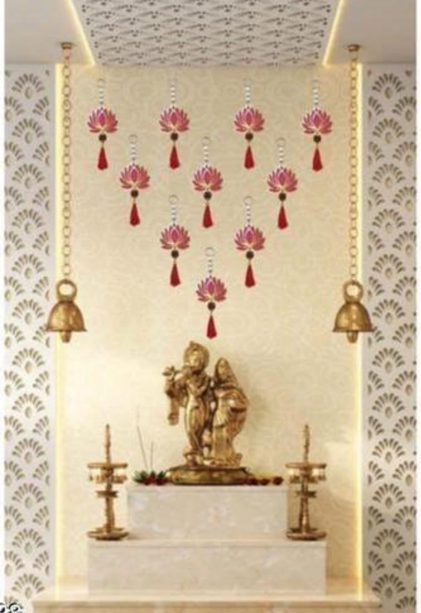 Beautiful designer set of 6 pieces lotus hangings