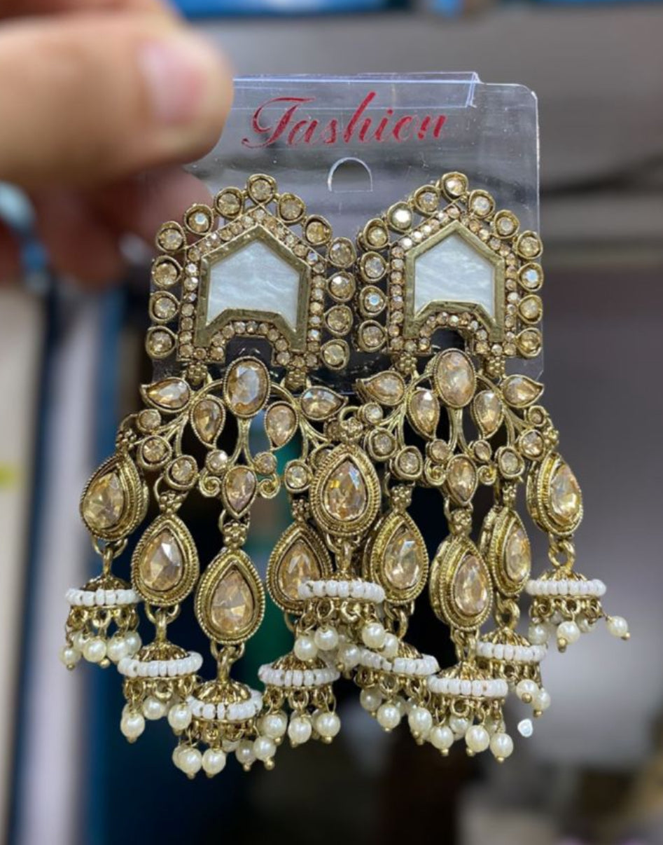 Beautiful designer gold earrings
