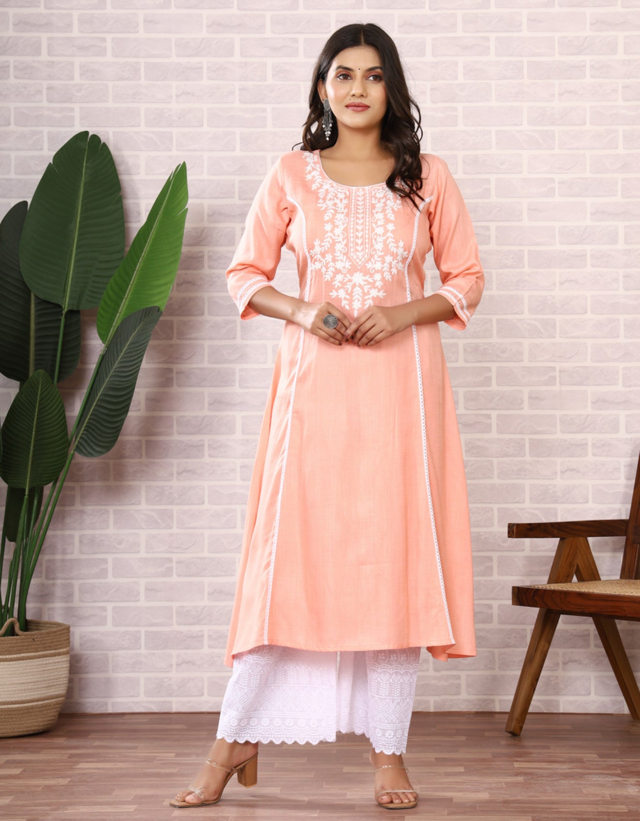 Beautiful designer lucknowi Embroidery Kurti with plazo