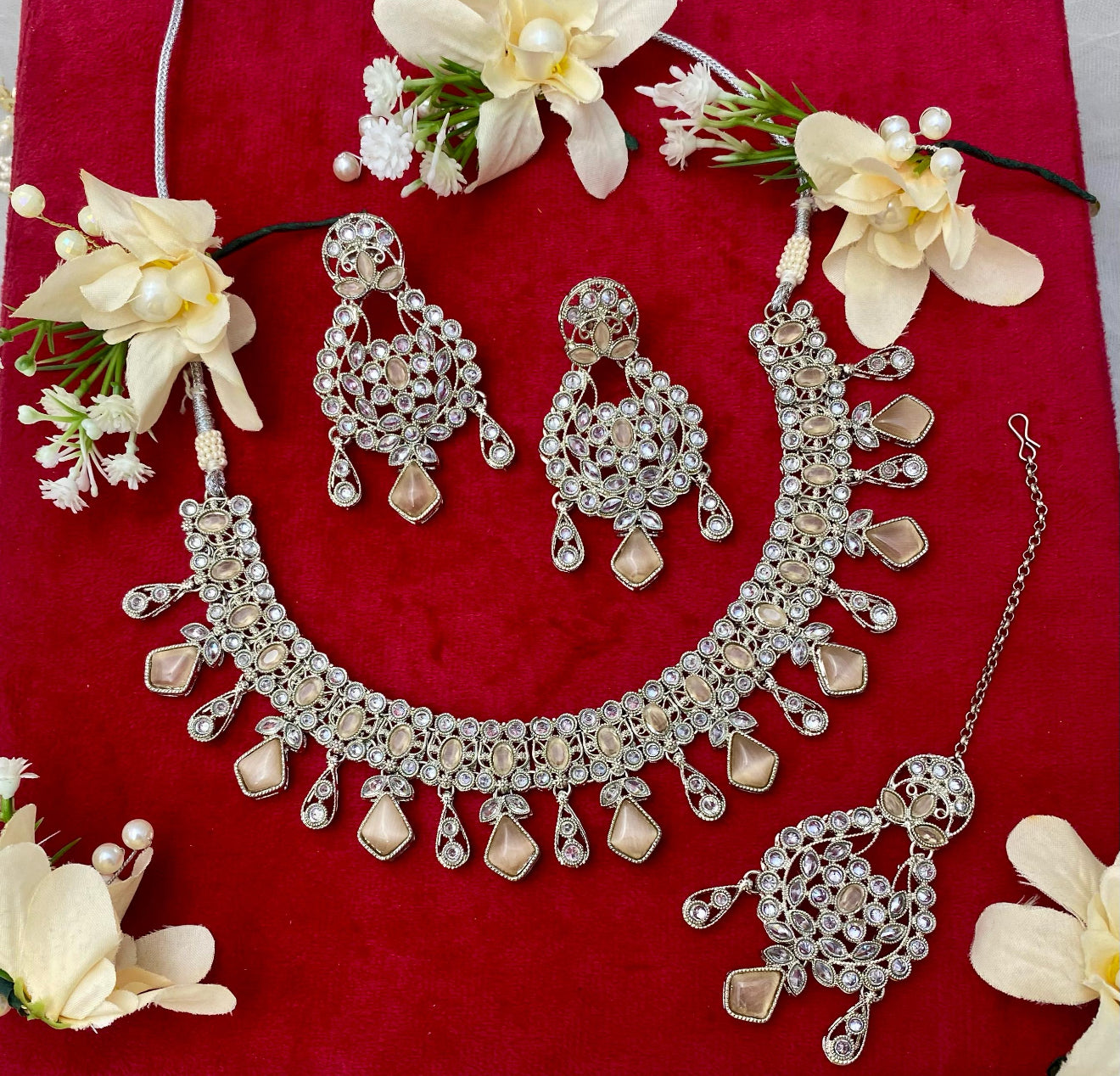 Beautiful designer american diamond choker set