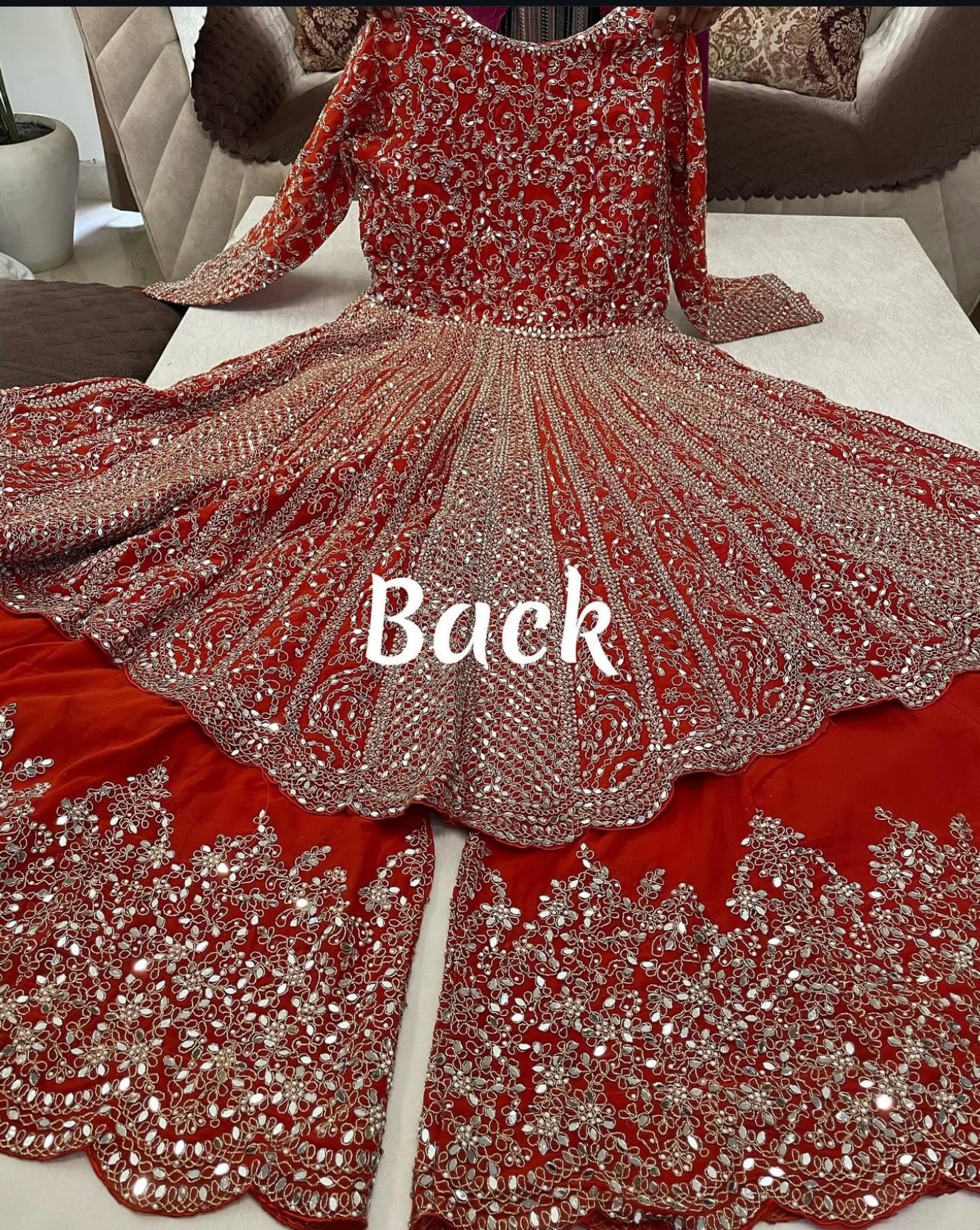 Beautiful designer heavily embroidery hilow plazo suit
