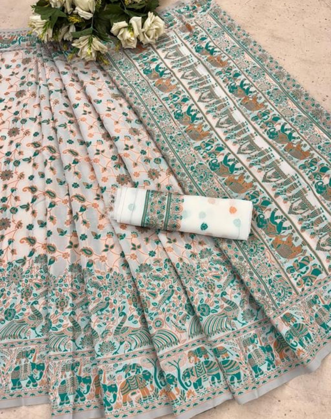 Beautiful designer pashmina banasari silk saree