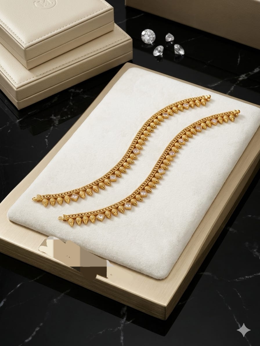 Beautiful designer gold plated anklets