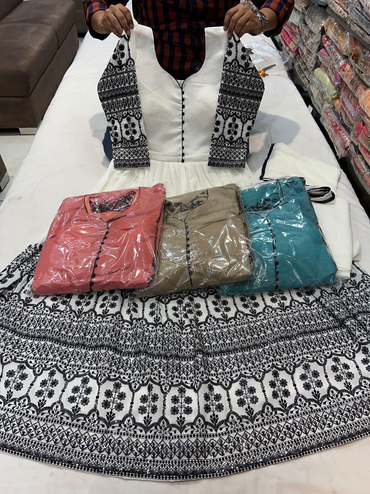 Beautiful designer plazo suit with flare top