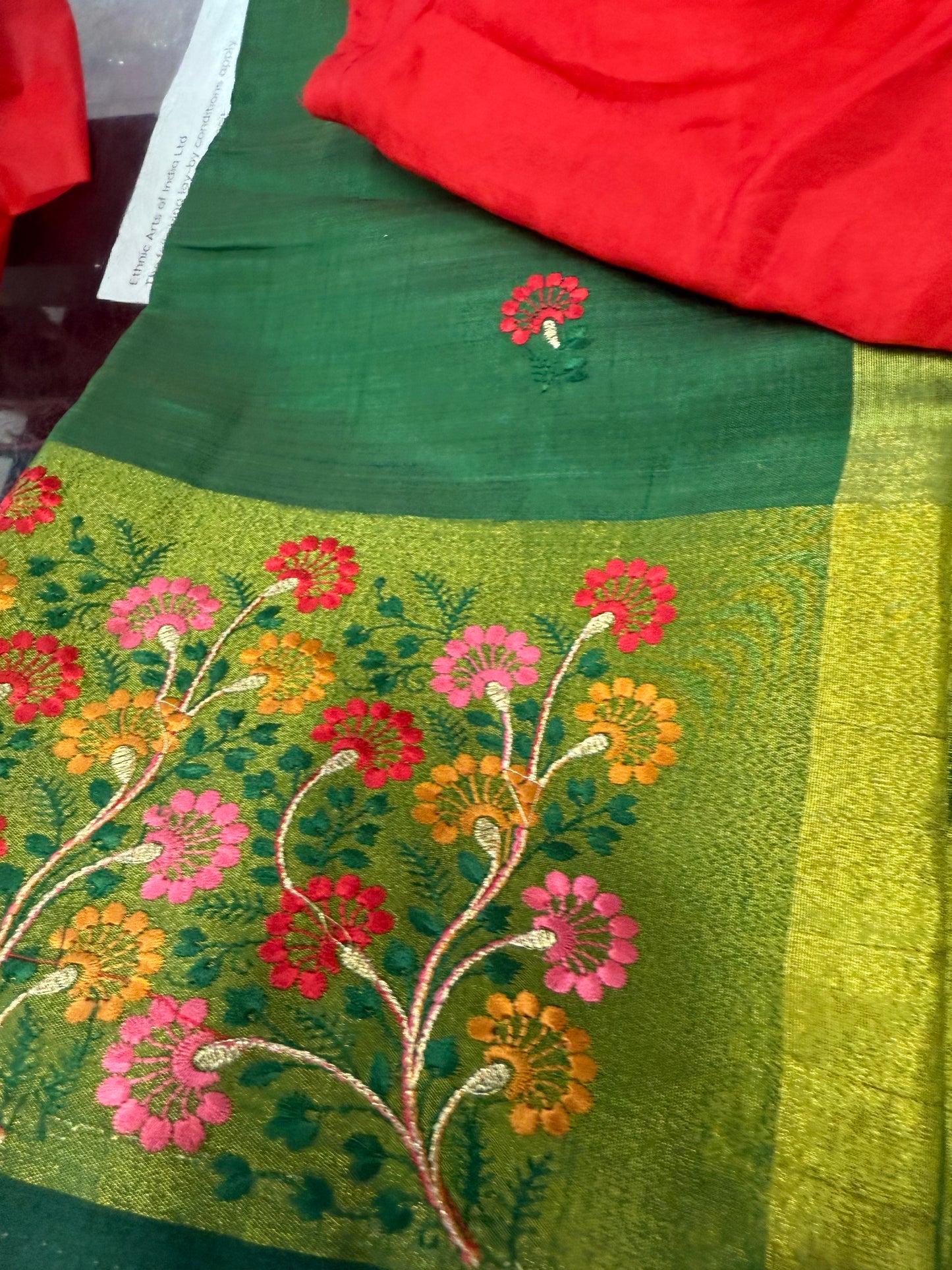 Beautiful designer saree blouse combo