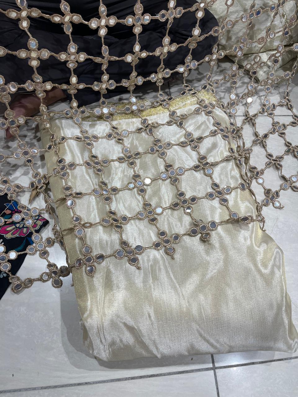 Beautiful designer pre order mirror dupatta